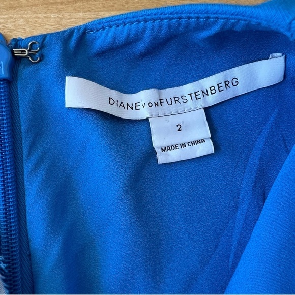 DVF DIANE VON FURSTENBERG KHADIJAH LAPIS DRESS SZ 2 OFFICE MODERN CHIC CLASSIC - Picture 10 of 11